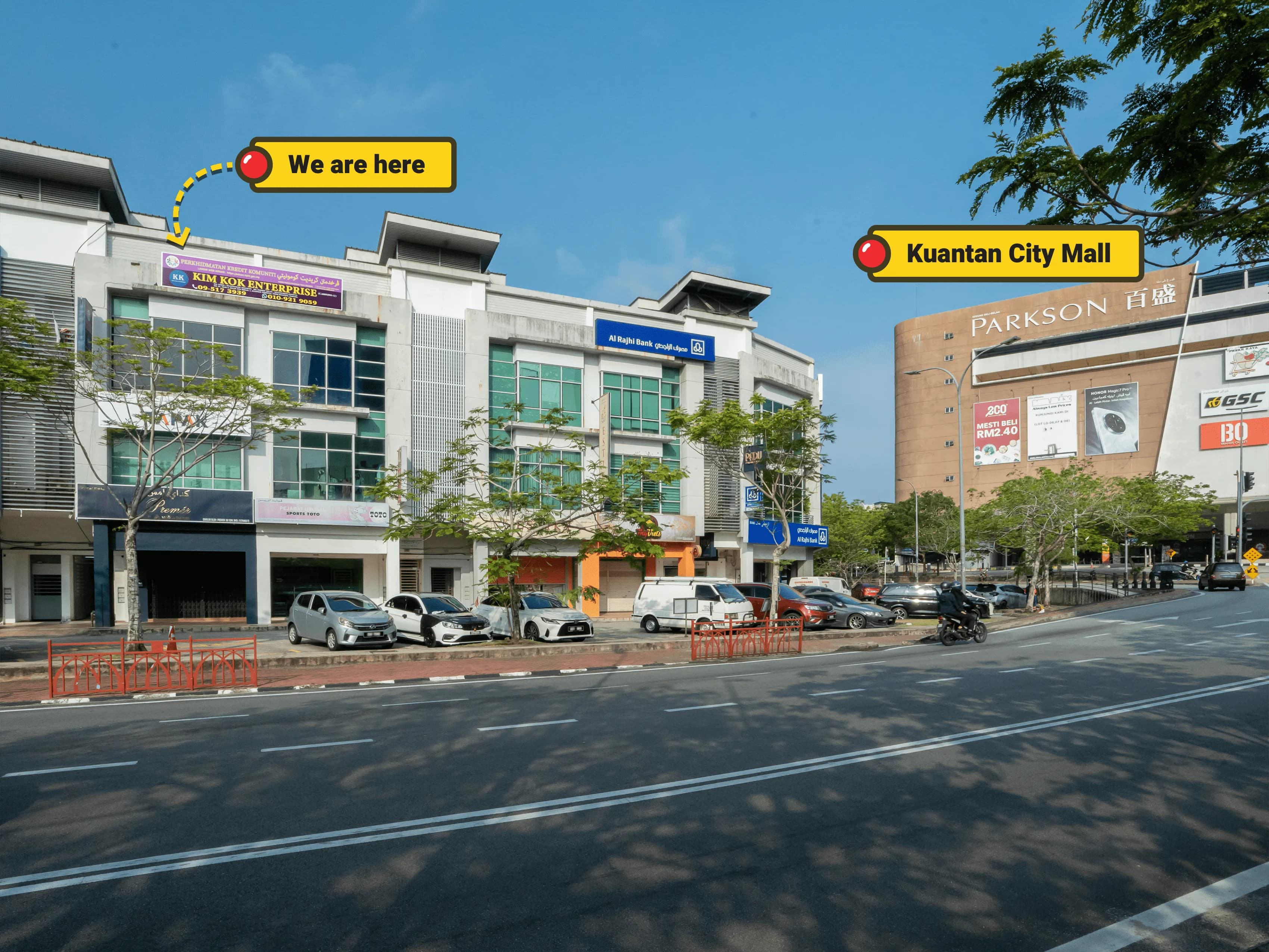 Bangunan pejabat Kim Kok Enterprise di No 43, Jalan Tun Ismail 1, Kuantan, Pahang.